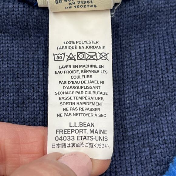 L.L. Bean 1/4 Snap Sweater Fleece Pullover Youth Size XL 18 Blue Outdoors Nature - Picture 9 of 12